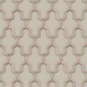 DUTCH WALLCOVERINGS Behang Geometric goudkleurig en groen 8809660036648 2