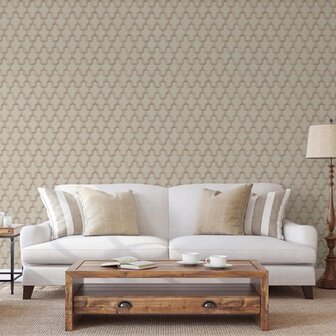 DUTCH WALLCOVERINGS Behang Geometric goudkleurig en groen 8809660036648 3