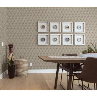 DUTCH WALLCOVERINGS Behang Geometric goudkleurig en groen 8809660036648 7