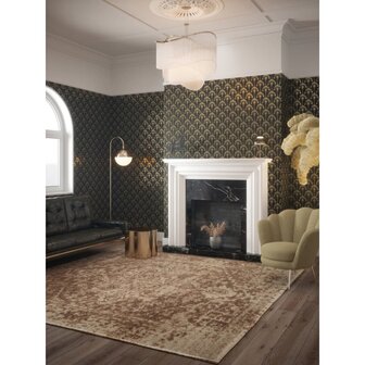 DUTCH WALLCOVERINGS Behang Palm Palace zwart en goudkleurig 5050192921725 1