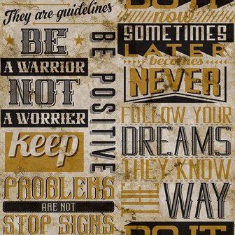 Noordwand Behang Friends &amp; Coffee Words and Letters metallic en zwart 8022560166066 2