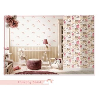 Noordwand Behang Mondo baby Rainbows wit en roze 8022560130333 1