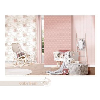Noordwand Behang Mondo baby Hug Bears roze en beige 8022560130388 1