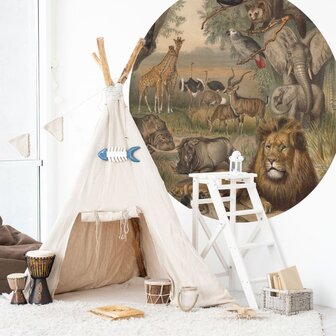 WallArt Behangcirkel Animals of Africa 190 cm 8719992629244 3