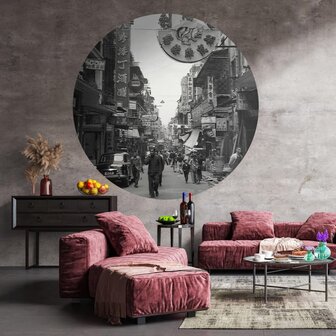 WallArt Behangcirkel Hong Kong the Old Days 190 cm 8719992629305 1