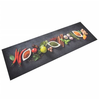 Keukenmat wasbaar kruidenprint 60x180 cm fluweel 8720845917623 1