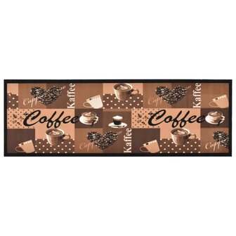 Keukenmat wasbaar Coffee 45x150 cm bruin 8720286242377 1