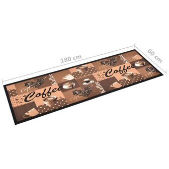Keukenmat wasbaar Coffee 60x180 cm bruin 8720286242384 5