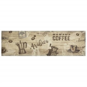 Keukenmat wasbaar koffieprint 45x150 cm fluweel bruin 8721012918542 2