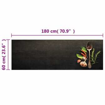 Keukenmat wasbaar kruidenprint 60x180 cm fluweel 8721012918887 5