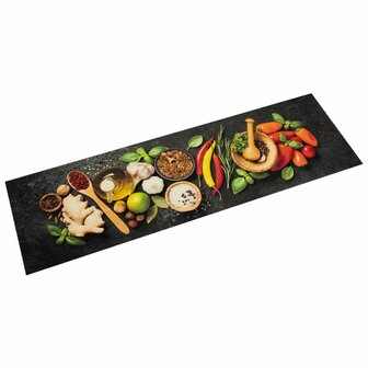 Keukenmat wasbaar kruidenprint 45x150 cm fluweel 8721012918900 1