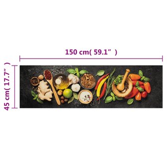 Keukenmat wasbaar kruidenprint 45x150 cm fluweel 8721012918900 5