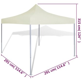 Partytent inklapbaar 3x3 m cr&egrave;me 8718475912361 9