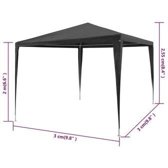 Partytent 3x3 m PE antraciet 8718475709275 6