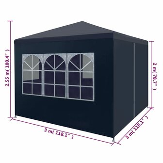 Partytent 3x3 m blauw 8718475709381 8