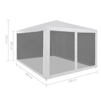 Partytent met 4 mesh zijwanden 3x3 m 8718475709497 6