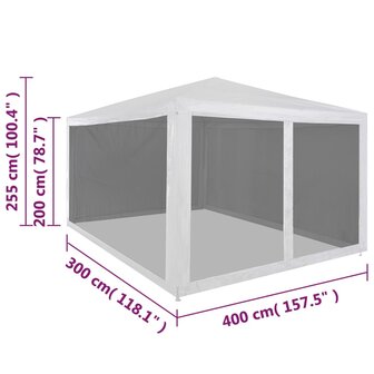 Partytent met 4 mesh zijwanden 4x3 m 8718475709503 6