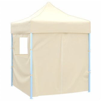 Partytent met 4 zijwanden inklapbaar 2x2 m staal cr&egrave;me 8719883800349 3