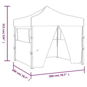 Partytent met 4 zijwanden inklapbaar 2x2 m staal cr&egrave;me 8719883800349 10