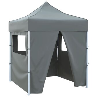 Partytent met 4 zijwanden inklapbaar 2x2 m staal antraciet 8719883800370 1
