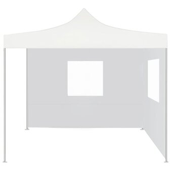 Partytent met 2 zijwanden inklapbaar 2x2 m staal wit 8719883800394 2