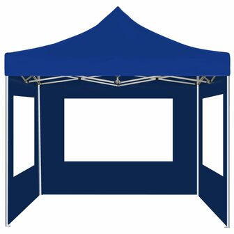 Partytent inklapbaar met wanden 2x2 m aluminium blauw 8719883814247 3