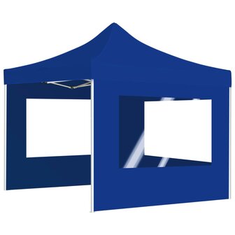 Partytent inklapbaar met wanden 2x2 m aluminium blauw 8719883814247 4