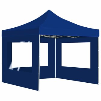 Partytent inklapbaar met wanden 2x2 m aluminium blauw 8719883814247 5