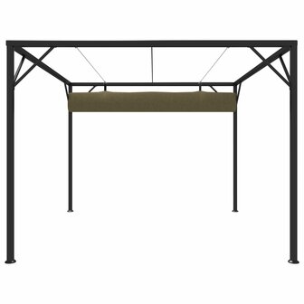Tuinprieel met uittrekbaar dak 180 g/m&sup2; 3x3 m taupe 8720286106402 4