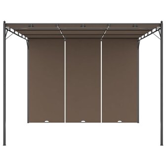 Tuinprieel met zijgordijn 3x3x2,25 m taupe 8720286106822 3