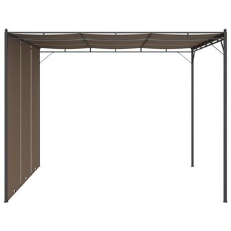 Tuinprieel met zijgordijn 3x3x2,25 m taupe 8720286106822 4