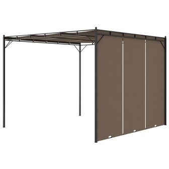 Tuinprieel met zijgordijn 3x3x2,25 m taupe 8720286106822 5