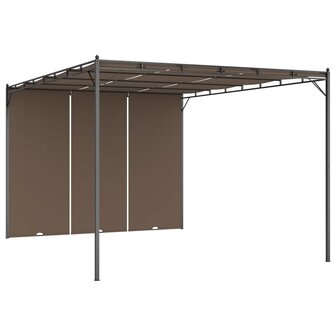 Tuinprieel met zijgordijn 4x3x2,25 m taupe 8720286106839 2