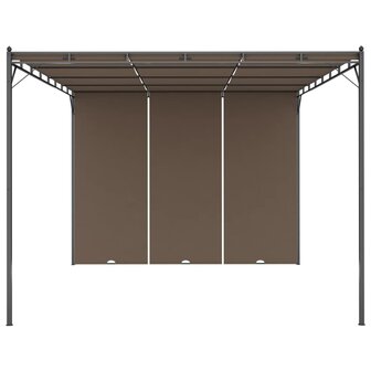 Tuinprieel met zijgordijn 4x3x2,25 m taupe 8720286106839 3