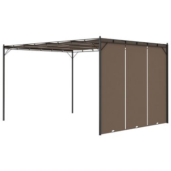Tuinprieel met zijgordijn 4x3x2,25 m taupe 8720286106839 5
