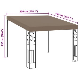 Wandprieel 3x3x2,5 m taupe 8720286106846 6