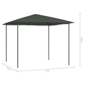 Prieel 160 g/m&sup2; 3x3x2,6 m antracietkleurig 8720286184455 4