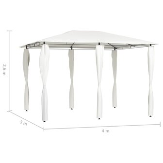 Prieel met paalhoezen 160 g/m&sup2; 3x4x2,6 m cr&egrave;mekleurig 8720286184462 4