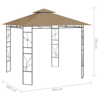 Prieel 160 g/m&sup2; 3x3x2,7 m taupe 8720286153277 5