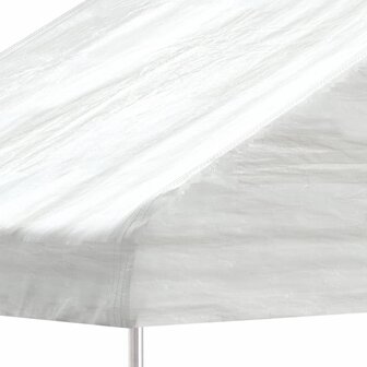 Prieel met dak 4,46x4,08x3,22 m polyetheen wit 8720845751692 4