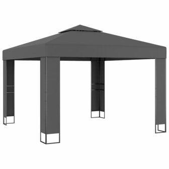Prieel met dubbel dak 3x3 m antraciet 8719883770765 2