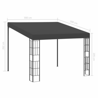 Wandprieel 3x3 m stof antracietkleurig 8719883771144 6