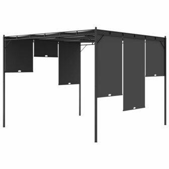 Tuinprieel met zijgordijn 3x3x2,25 m antraciet 8719883771199 5