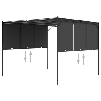 Tuinprieel met zijgordijn 3x3x2,25 m antraciet 8719883771199 6