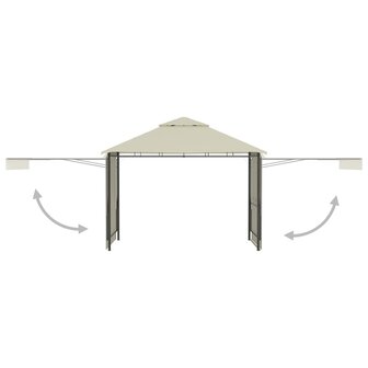 Prieel met uitschuifbare daken 180 g/m&sup2; 3x3x2,75 m cr&egrave;me 8719883771274 3