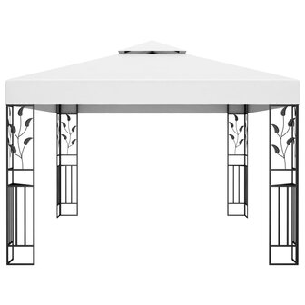 Prieel met dubbel dak 3x4 m wit 8719883771373 2