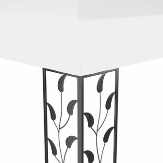 Prieel met dubbel dak 3x4 m wit 8719883771373 5