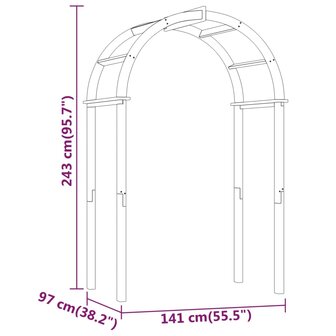 Boog 141x97x243 cm ge&iuml;mpregneerd massief grenenhout 8720286878736 6