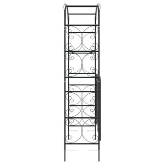 Tuinboog met poort 108x45x235 cm staal zwart 8720845670382 4