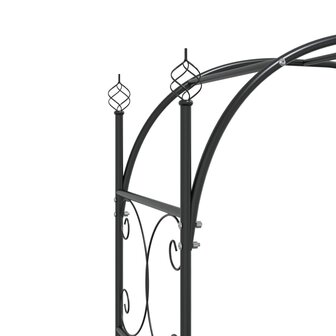 Tuinboog met poort 108x45x235 cm staal zwart 8720845670382 6